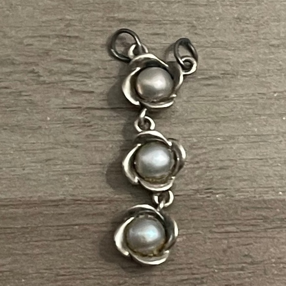 Pandora 3 wishes grey pearl pendant - Picture 1 of 1